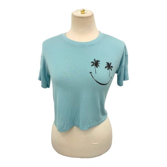 Nordstrom Kids Oversize Graphic Tee In Blue Resort Palm Smiley XL - Picture 1 of 6